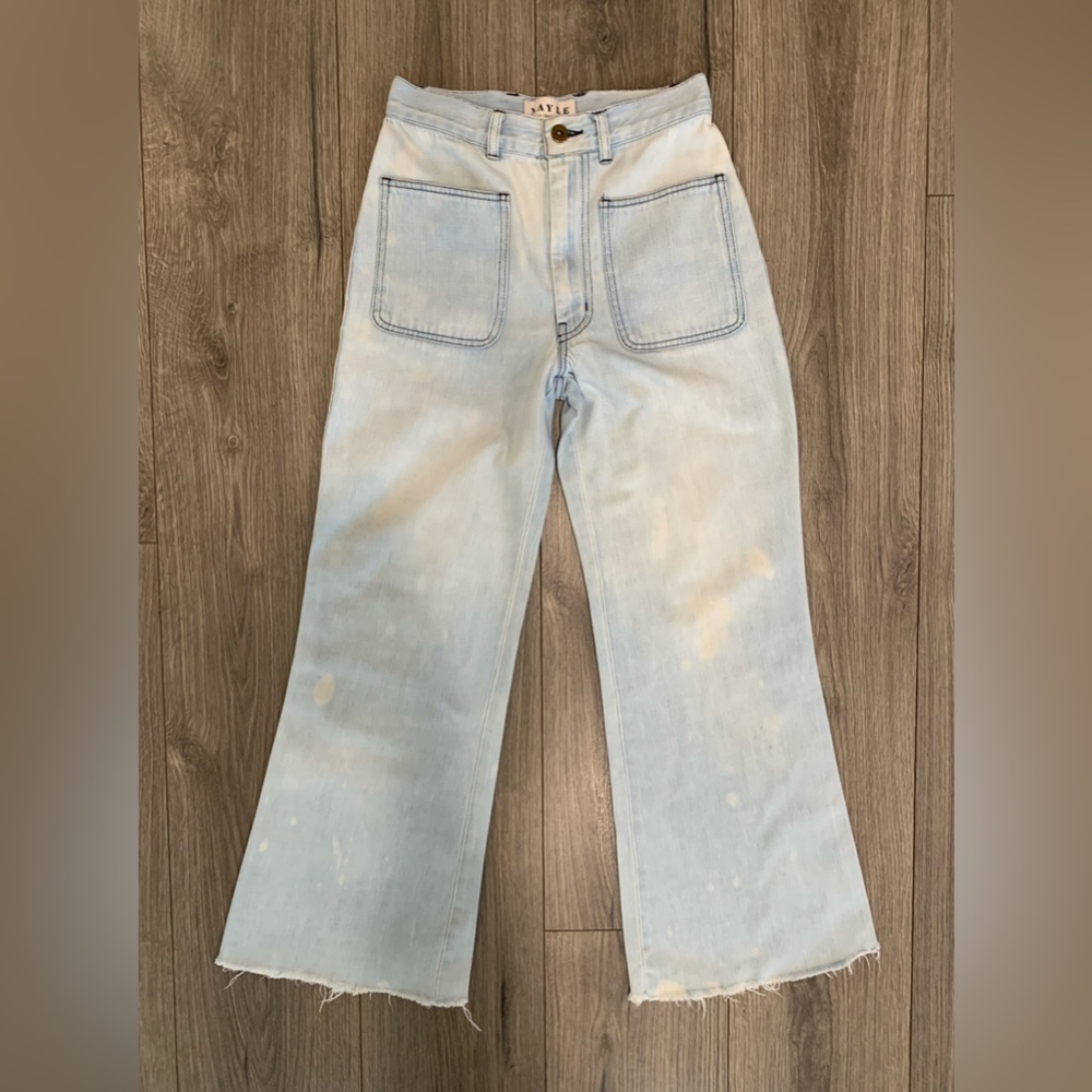 MAYLE JJ Patch Pocket High Waist Flare Jean Size 24